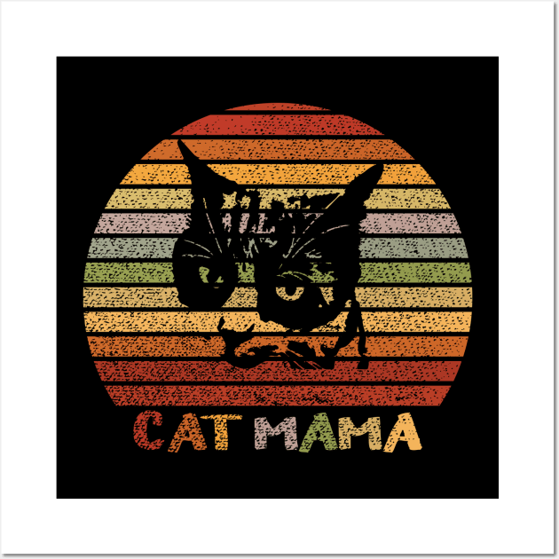 Cat Mama Vintage Retro Unique Gift Wall Art by trendybestgift